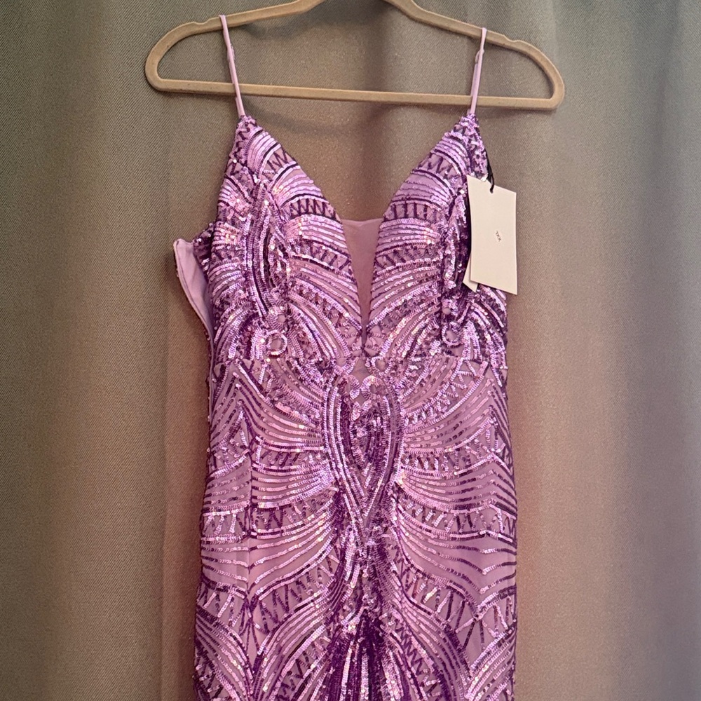 Elegant Purple Sequin Maxi Dress